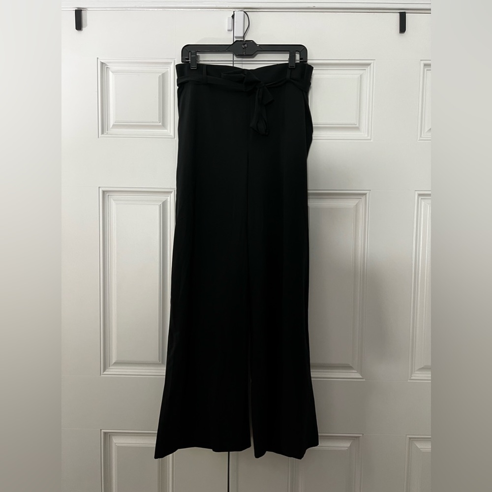 BANANA REPUBLIC | High-Waisted Taper Waist Tie Pants in Black